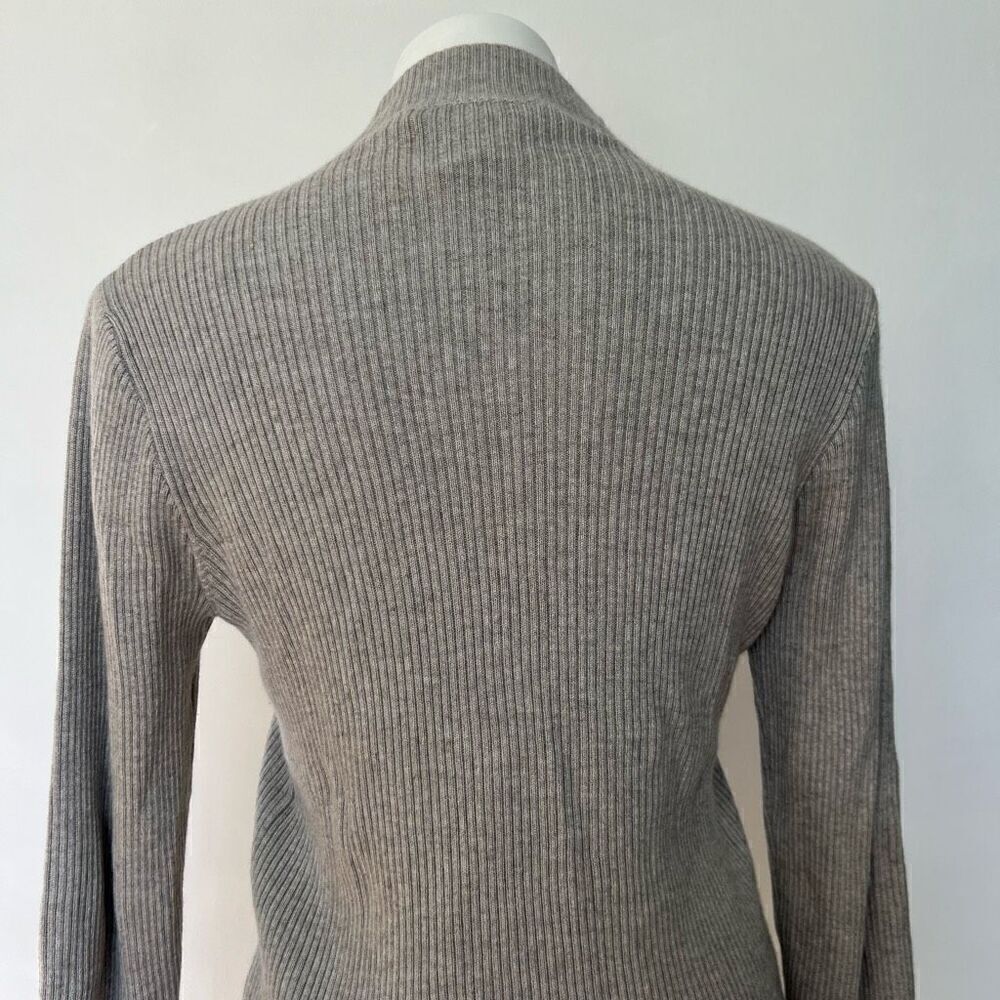 Escada Ribbed Cashmere Silk Mock Neck Sweater - Picture 6 of 12